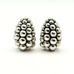 Lagos Caviar Sterling Silver Bubbly Huggie Earrings